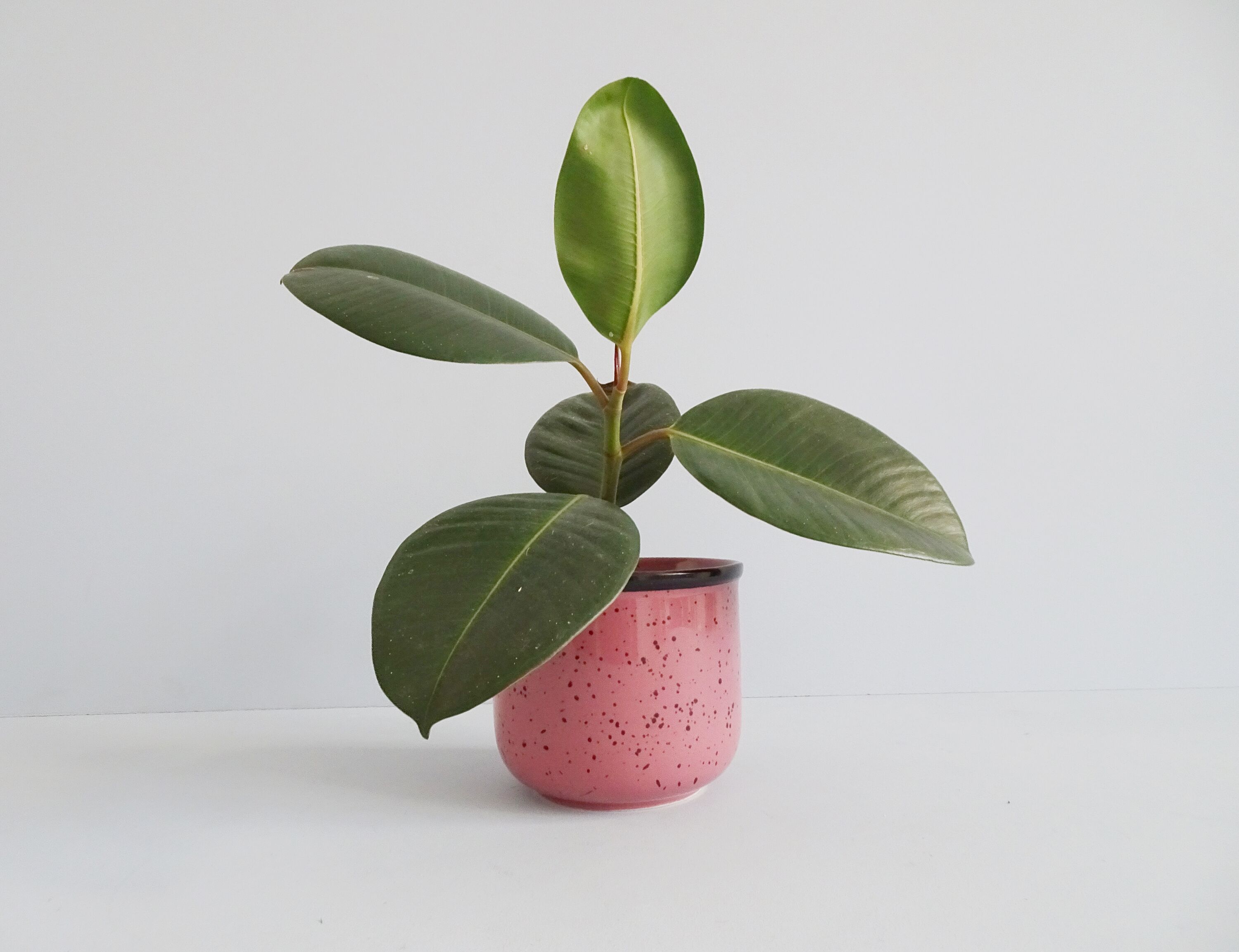 Flowerpot pink with terrazzo pattern, ceramic planter pink, plant pot 80s