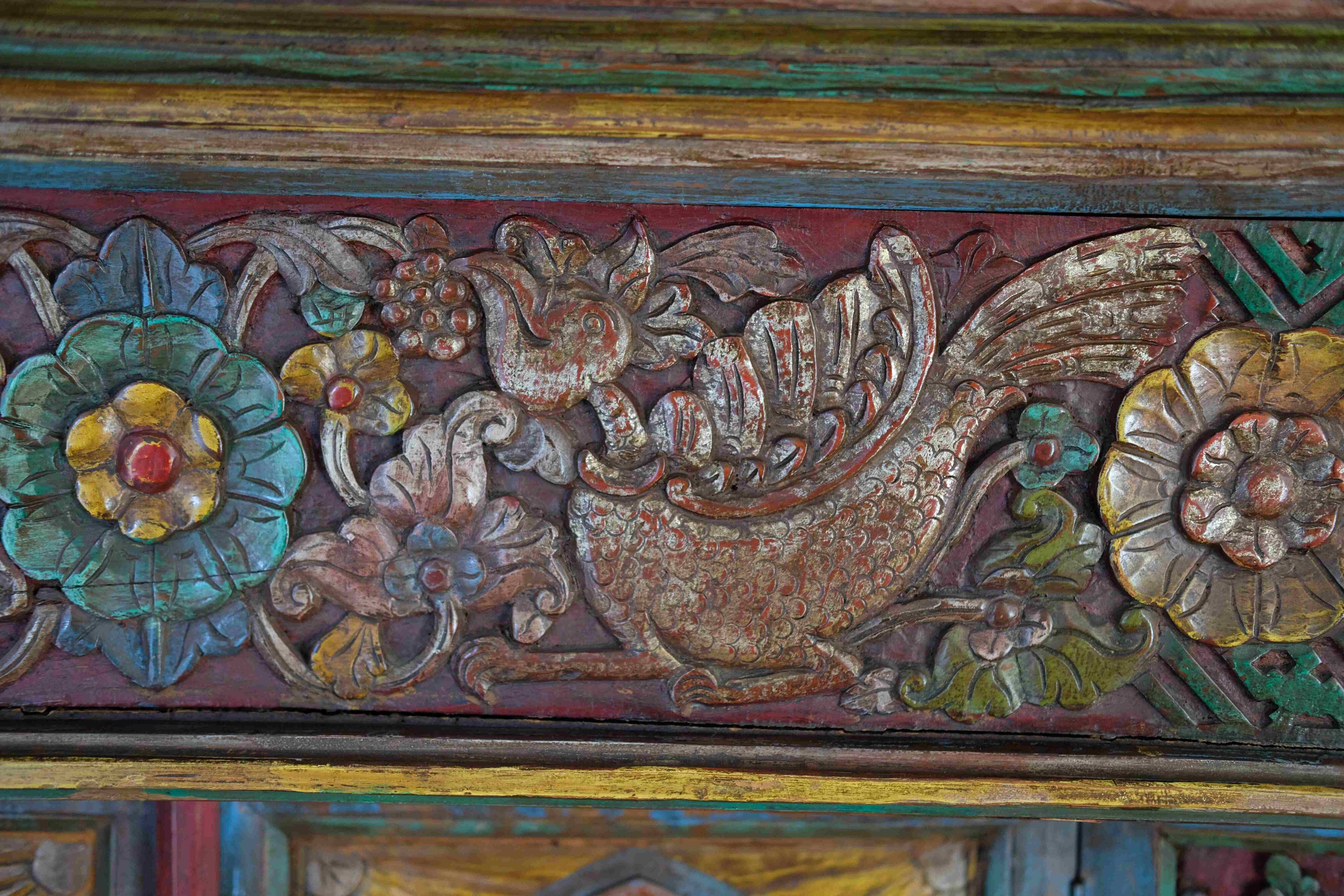 Large handcrafted Indonesian cabinet