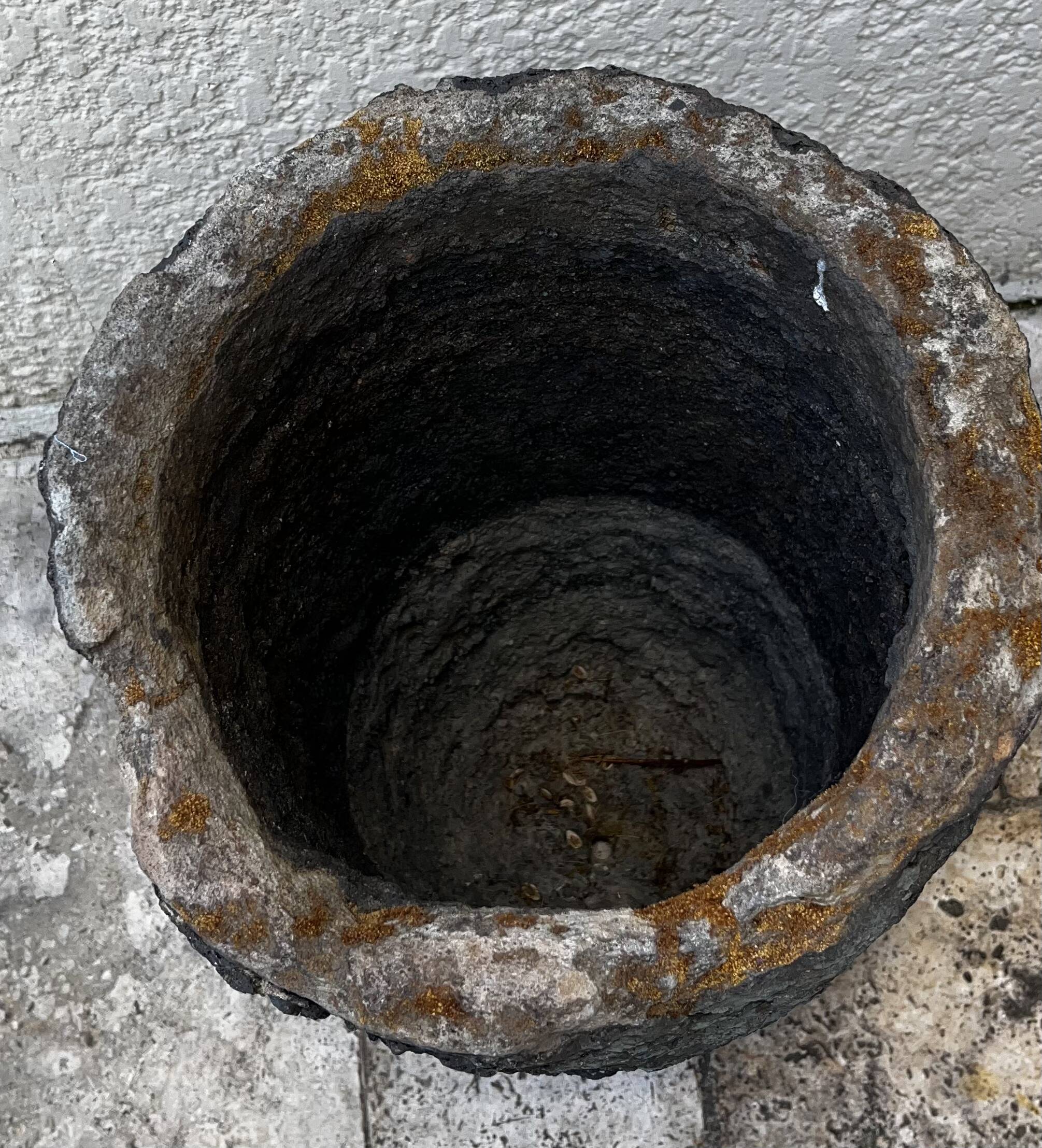 Large cast iron pot