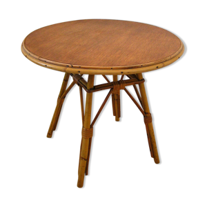Table d'appoint ronde - rotin