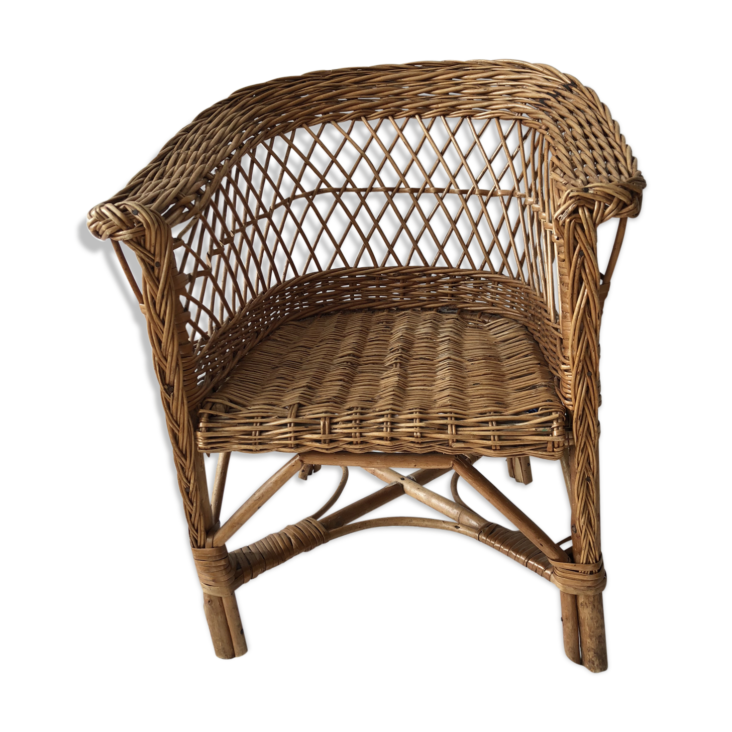 Child armchair vintage rattan