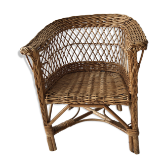 Child armchair vintage rattan