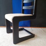Dutch brutalist chair Casala in blackened wood around 1980