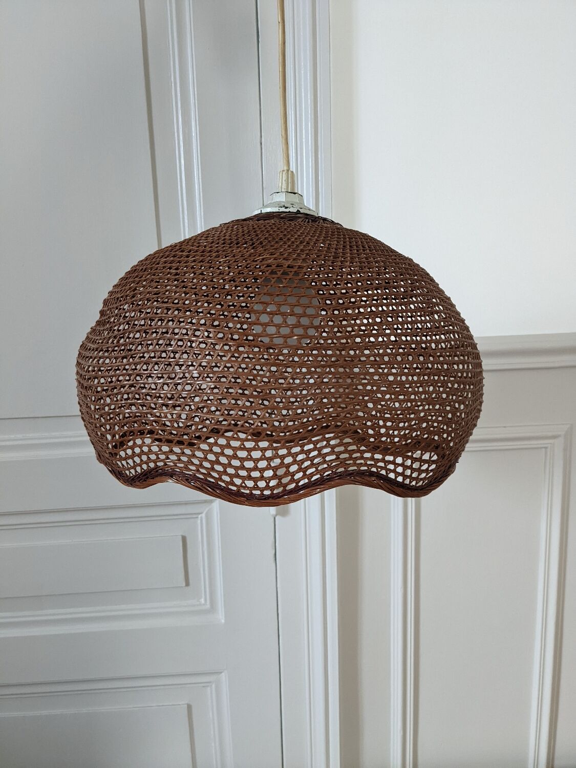 Vintage wicker pendant lamp