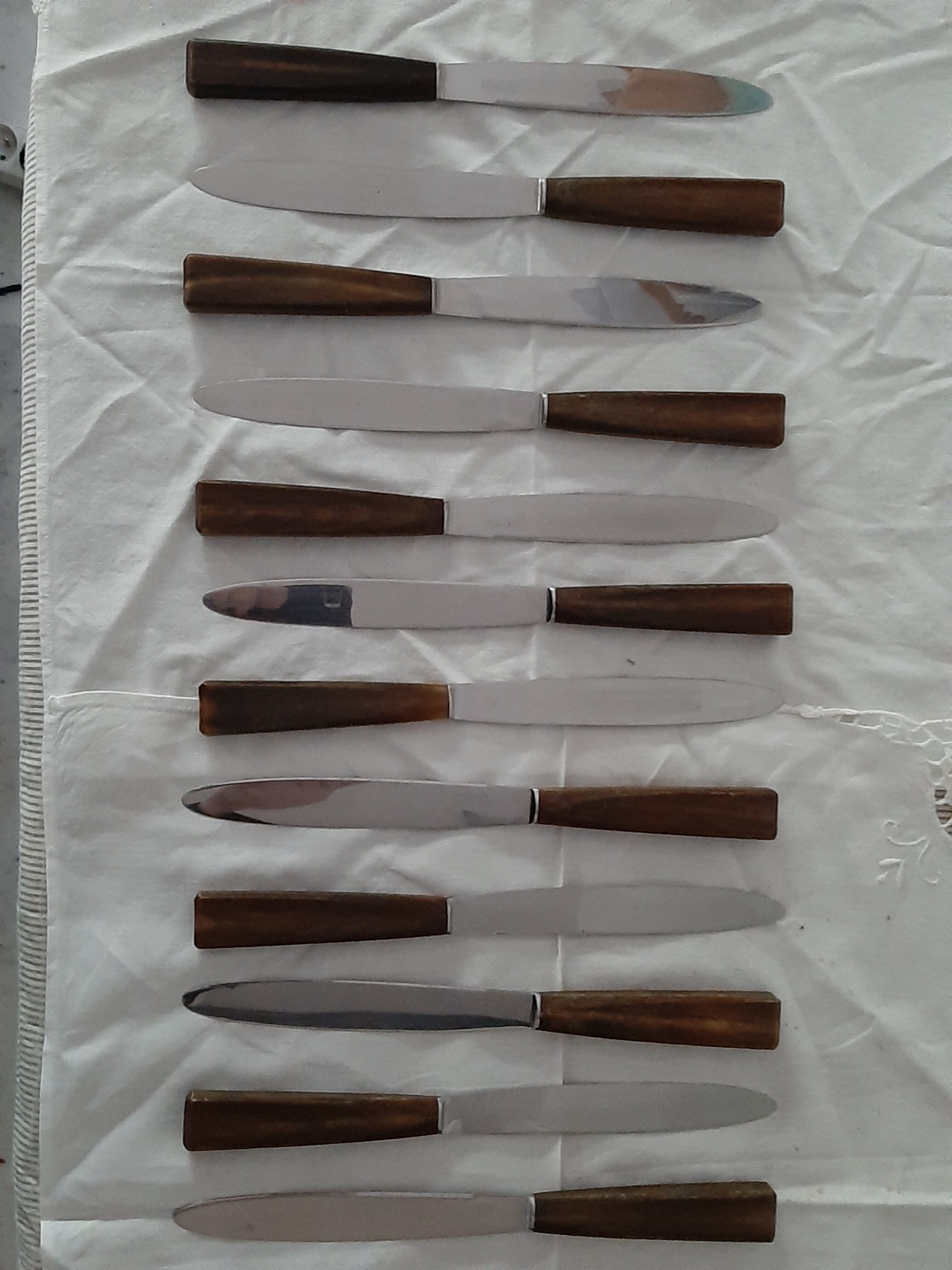 12 stainless steel knives with wooden handles Pinay fortias Thiers