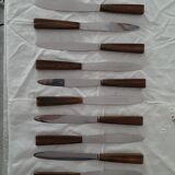 12 couteaux inox manche bois Pinay fortias Thiers