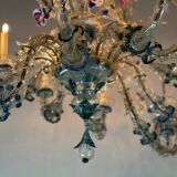 Rezzonico Gondola Chandelier In Multicolored Murano Glass Circa 1900