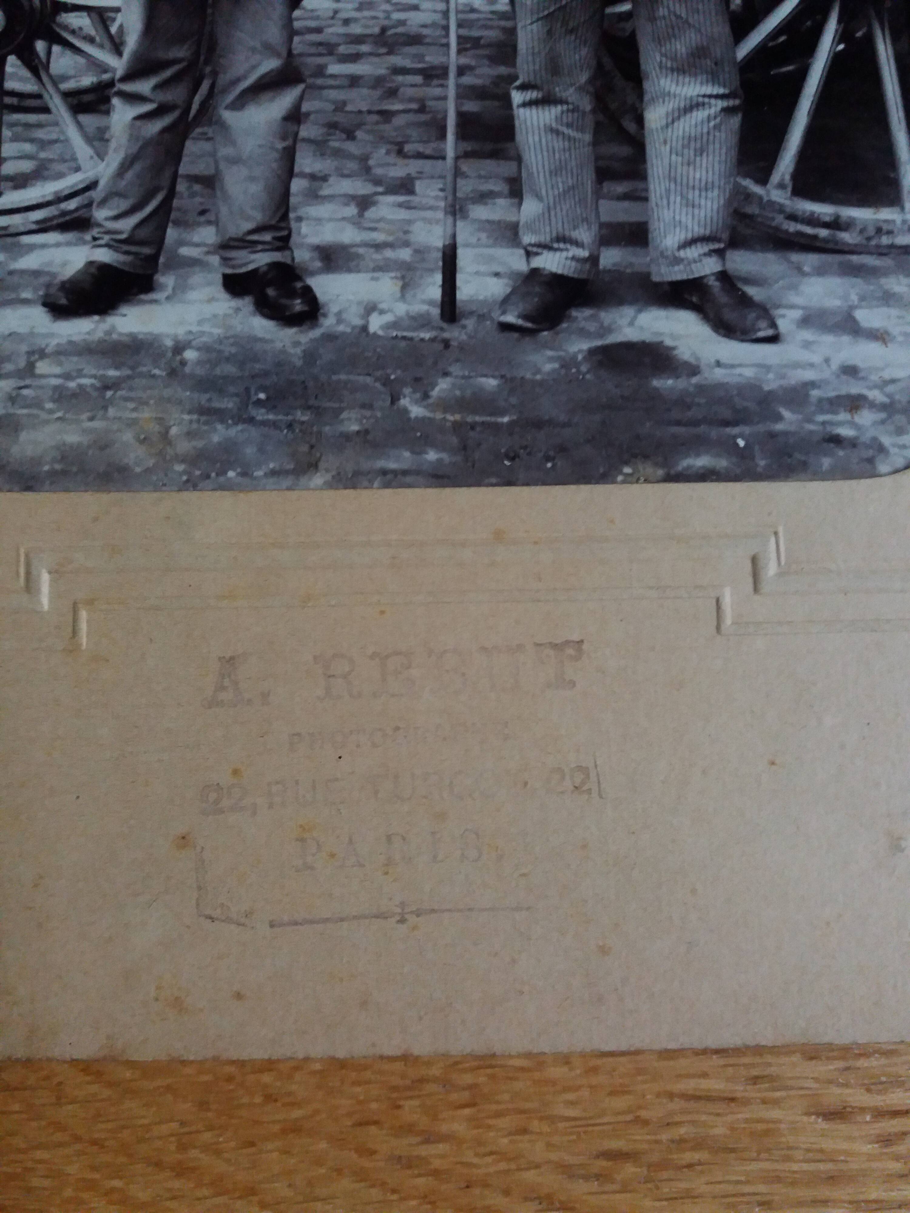 Old photograph 1900 two coachmen Chemins de fer de l'Ouest by A. Rebut in Paris