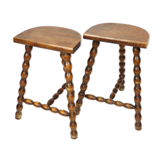 Pair of tripod stools