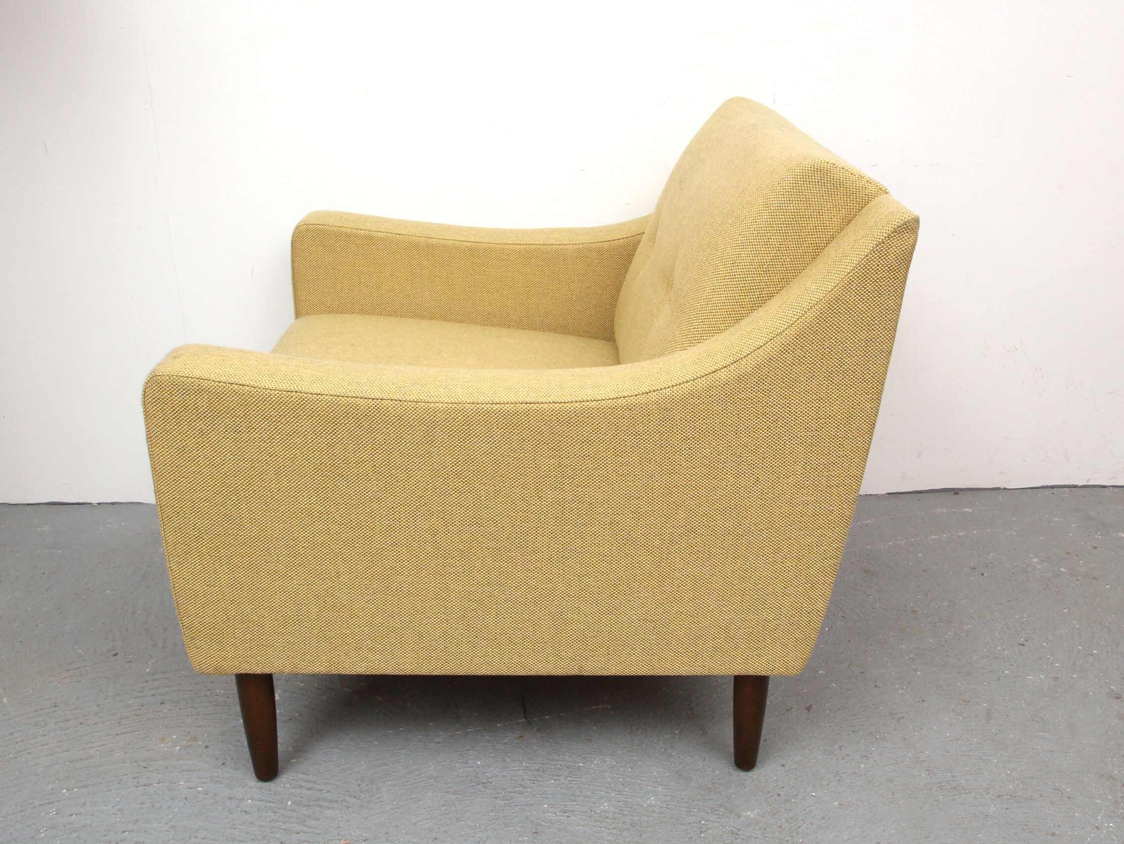 1960s polstery armchair in yellow, restored