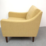 1960s polstery armchair in yellow, restored