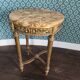 Antique Louis XVI style gueridon with veined marble, painted and patinated gilded wood.