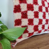 Berber Cushion Red Damier Béni Ouarain