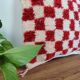 Berber Cushion Red Damier Beni Ouarain