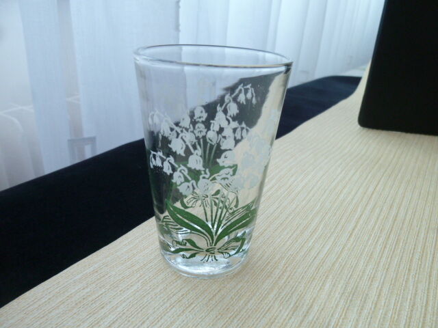 Set of 6 silkscreened cup glasses Souchon Neveusel