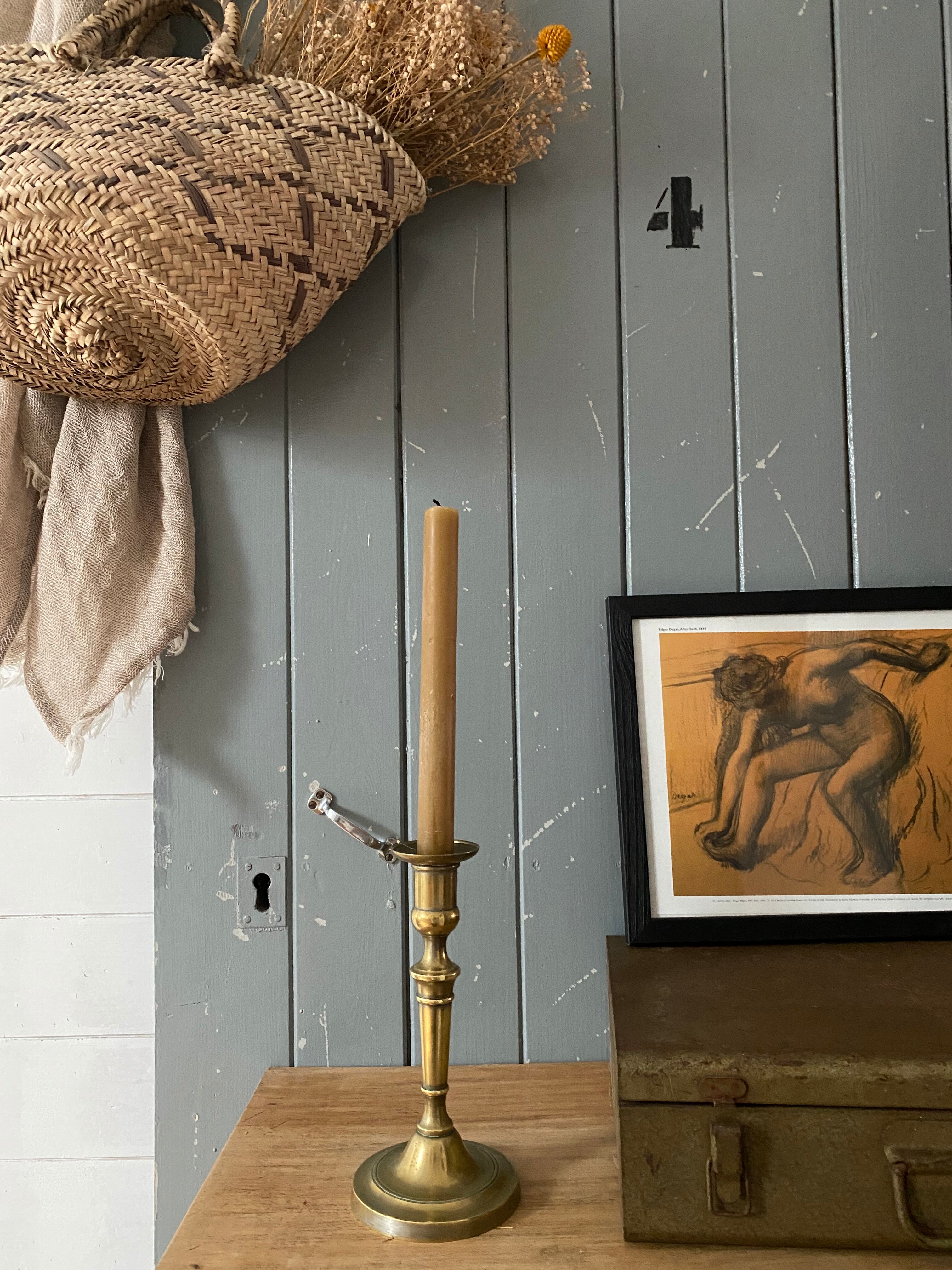 Old brass candle holder