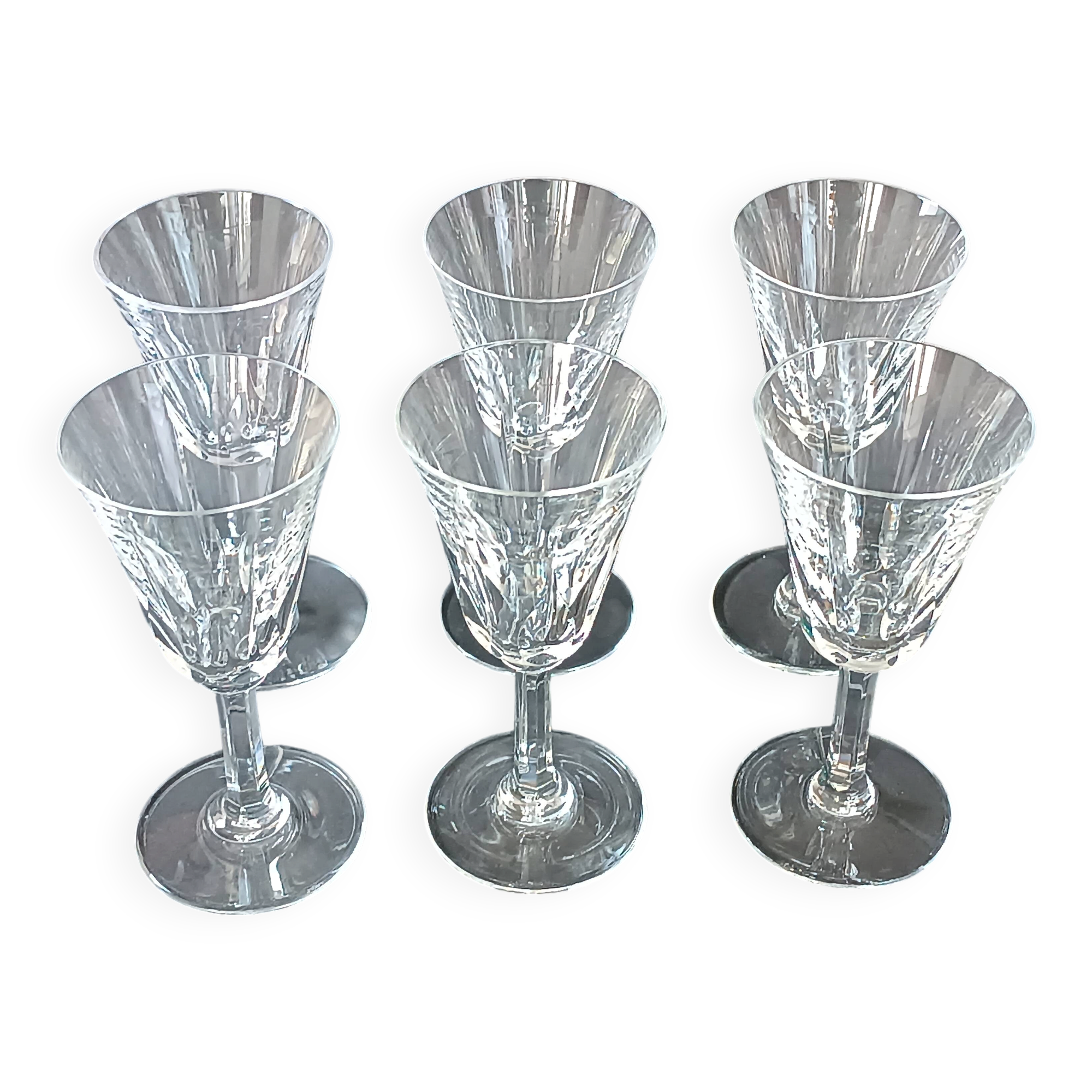 6 crystal stem glasses Cerdagne service Saint Louis vintage