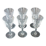 6 crystal stem glasses Cerdagne service Saint Louis vintage