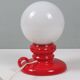 Vintage red ceramic table lamp by Massive, Belgium 1970.