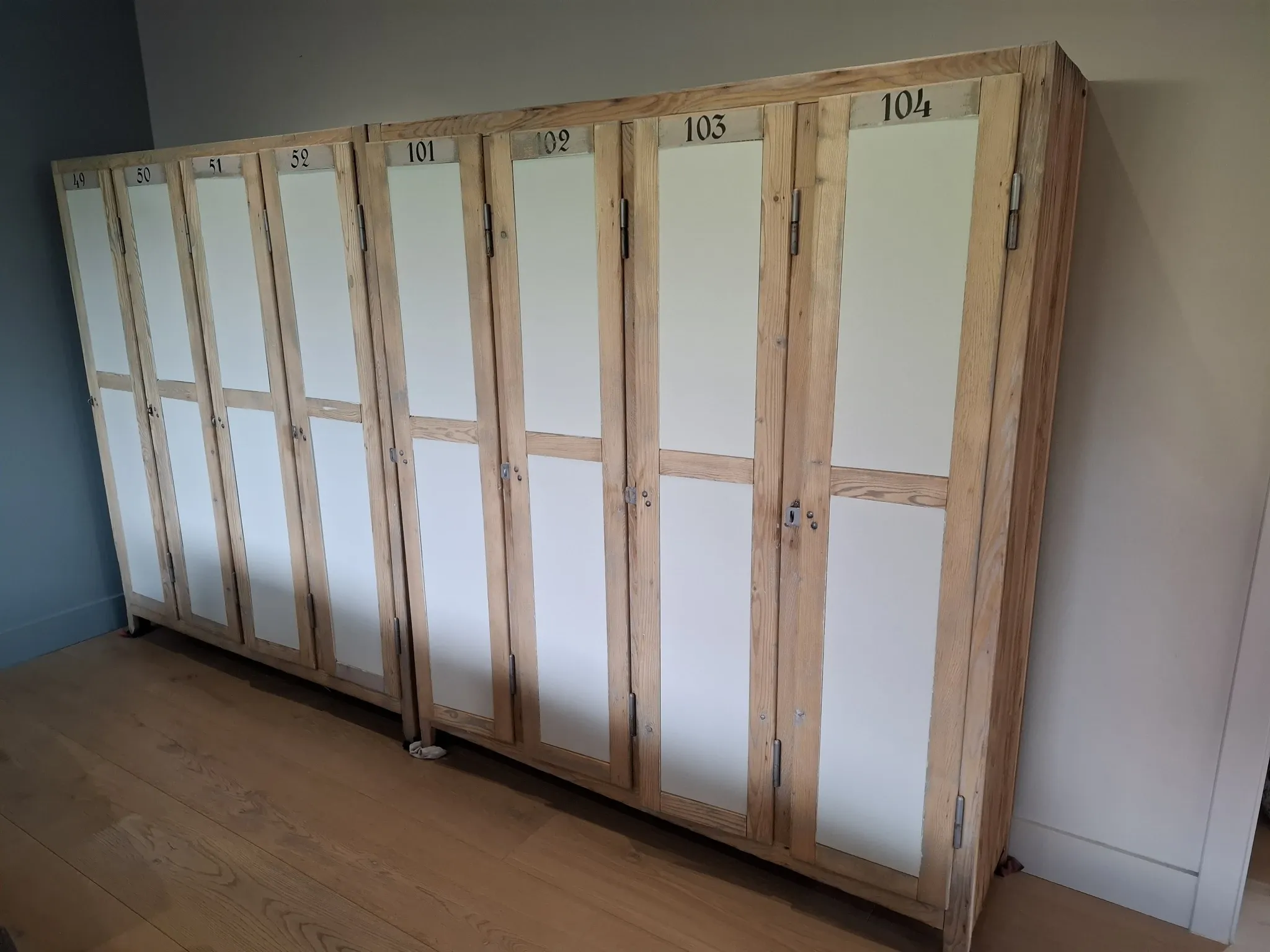 Wooden changing rooms