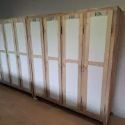 Wooden changing rooms
