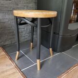 Authentic curved wooden thonet stool pattern flowers