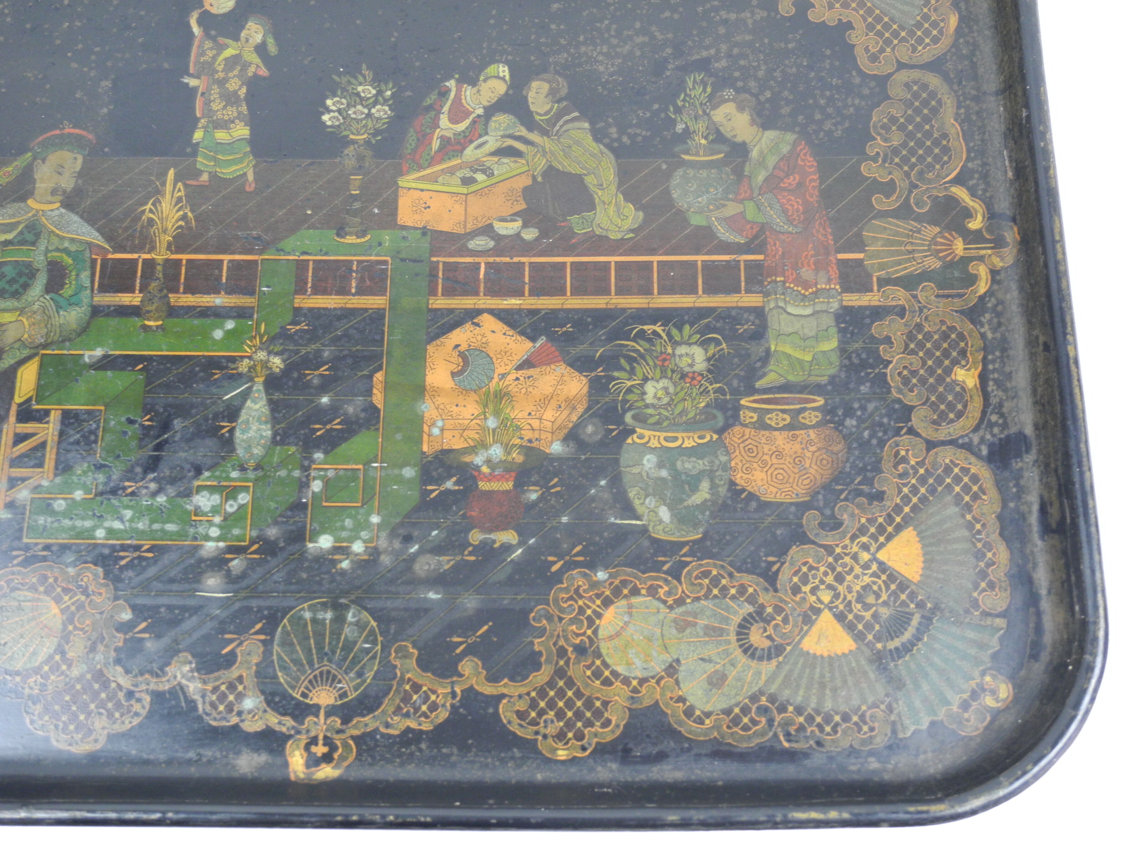 Napoleon III boiled cardboard tray old boiled cardboard tray