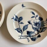 Set of 6 plates poppies faience of Gien 19th decoration Summer