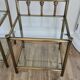 Old pair of glass and brass bedside tables, 80s