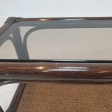 Italian Bamboo and Rattan Coffee Table, 1980s