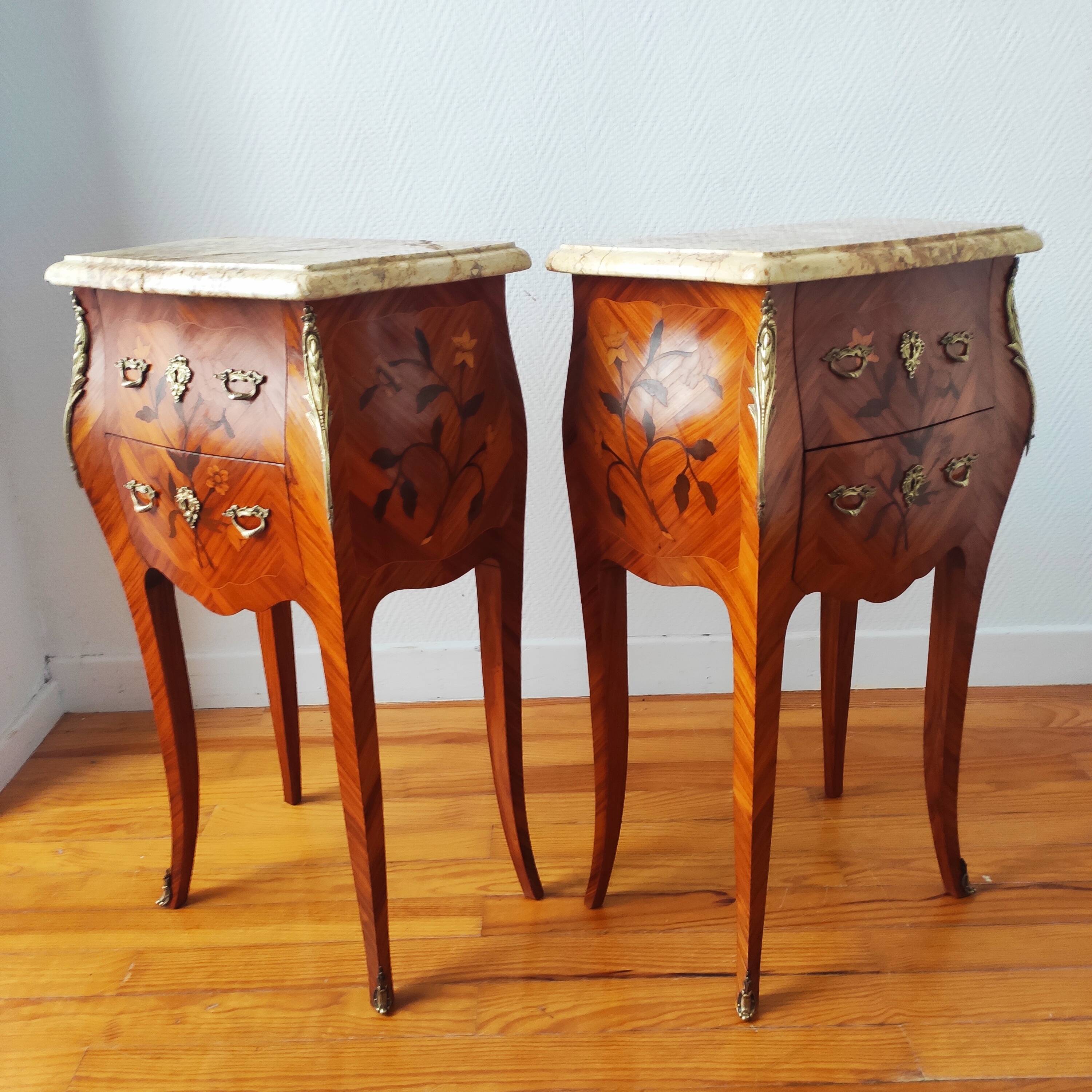 Pair of Louis XV style bedside tables