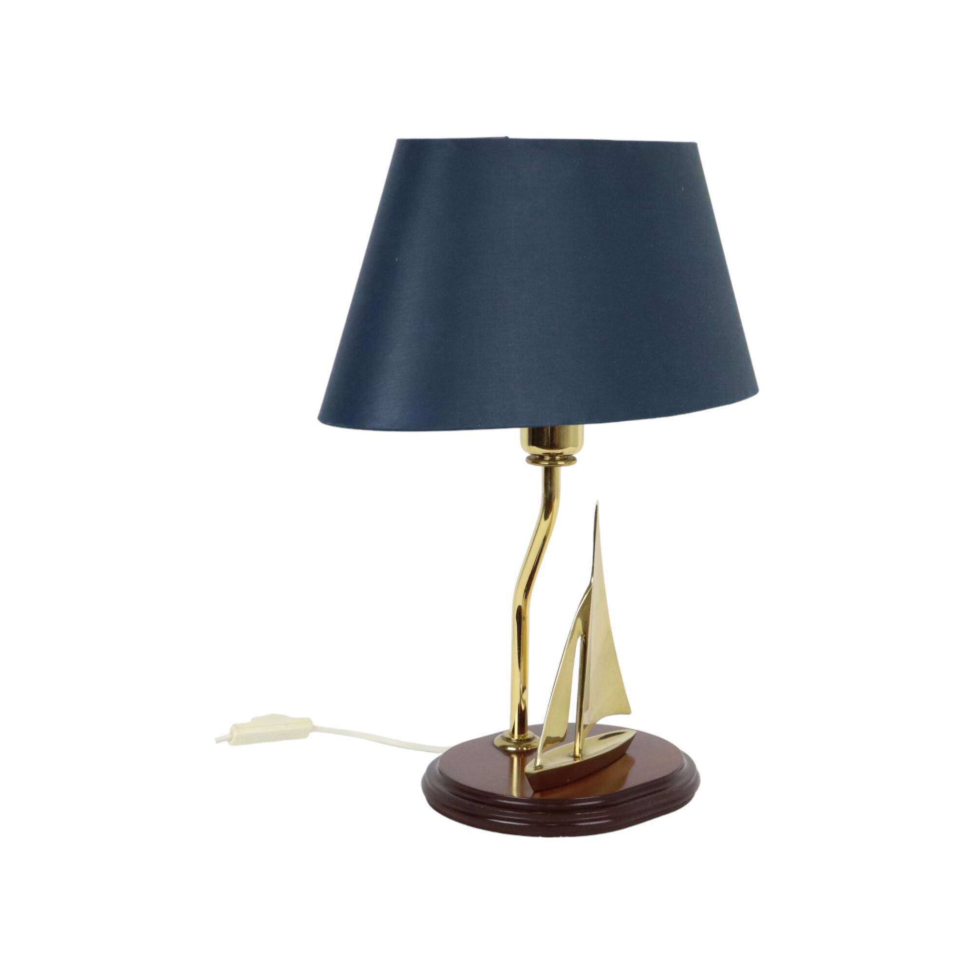Brass Sailboat Table Lamp Maritime Lamp Hollywood Regency