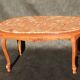 Coffee table ovalewood and marble pink salmon