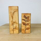 Pair of herbarium vases by Raymonde Leduc in Vallauris, triangle
