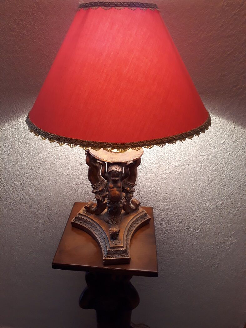 Antique cherub lamp italian 1920