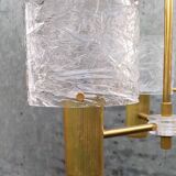 3-light tulip chandelier in gold plexiglass and plastic