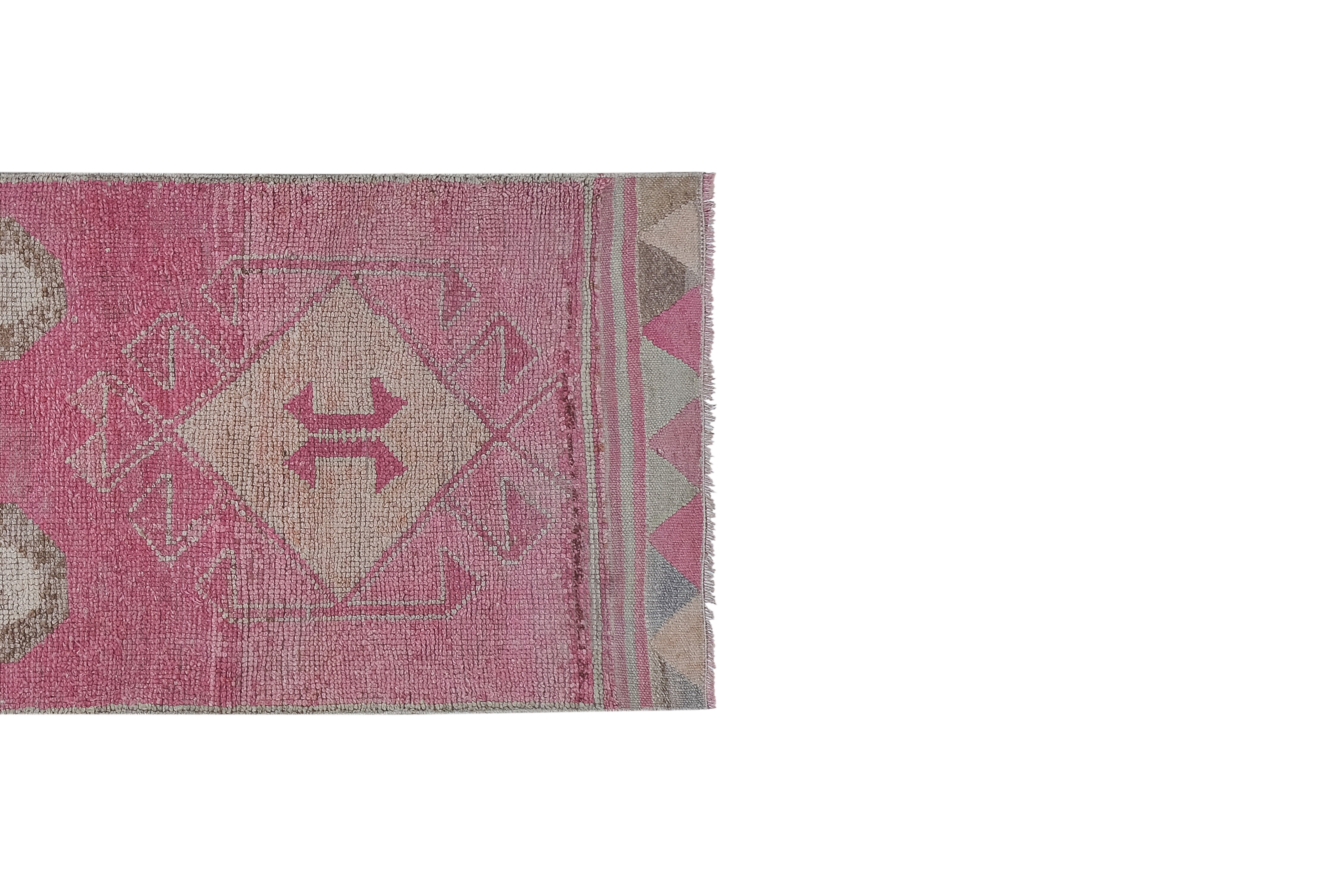 Vintage Turkish rug from Oushak, hand-woven 96x318 cm