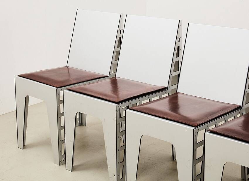 Very rare Set of 6 Alu Chairs by Richard Hutten for Hidden Netherlands 2000