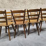 Lot of 9 1960s Campagarde bistro chairs