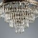 Antique chandelier in the shape of a balloon in silver-plated metal and glass, 20th century.
