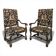 Pair of Louis XIV style armchairs in walnut.