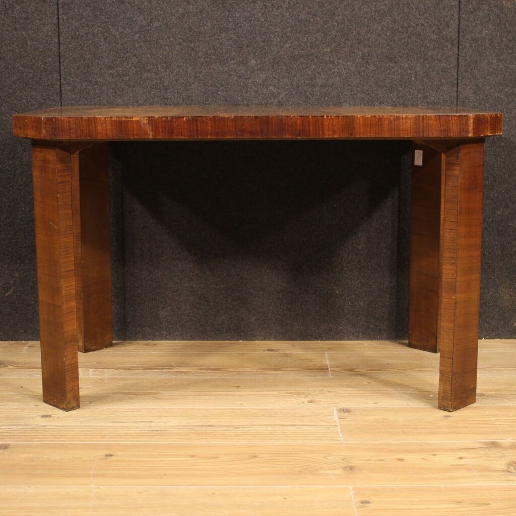 Italian coffee table in walnut wood in Art Deco style