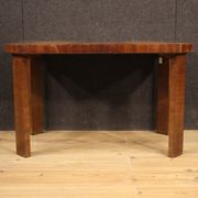 Table basse italienne en bois de noyer dans le style art déco