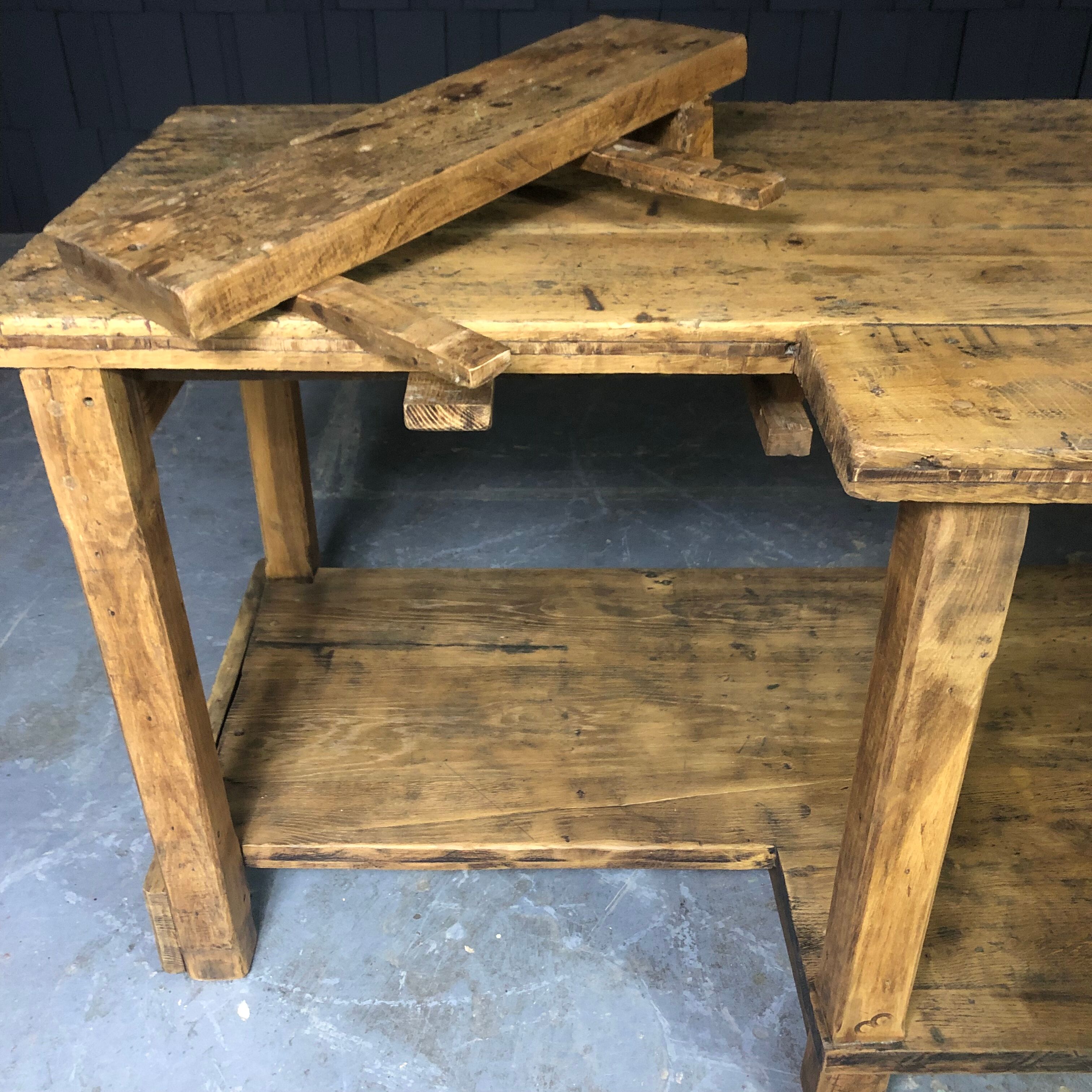 Old oak workshop table