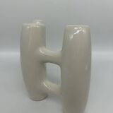 Brutalist vase in white ceramic