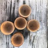 Set de cinq coquetiers en bois