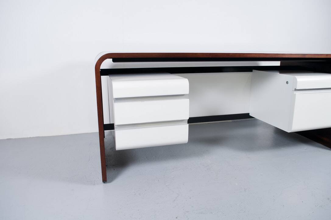 ROSEWOOD DESK MICHEL BOYER TFM EDITION 1970s ROTHSCHILD BANK