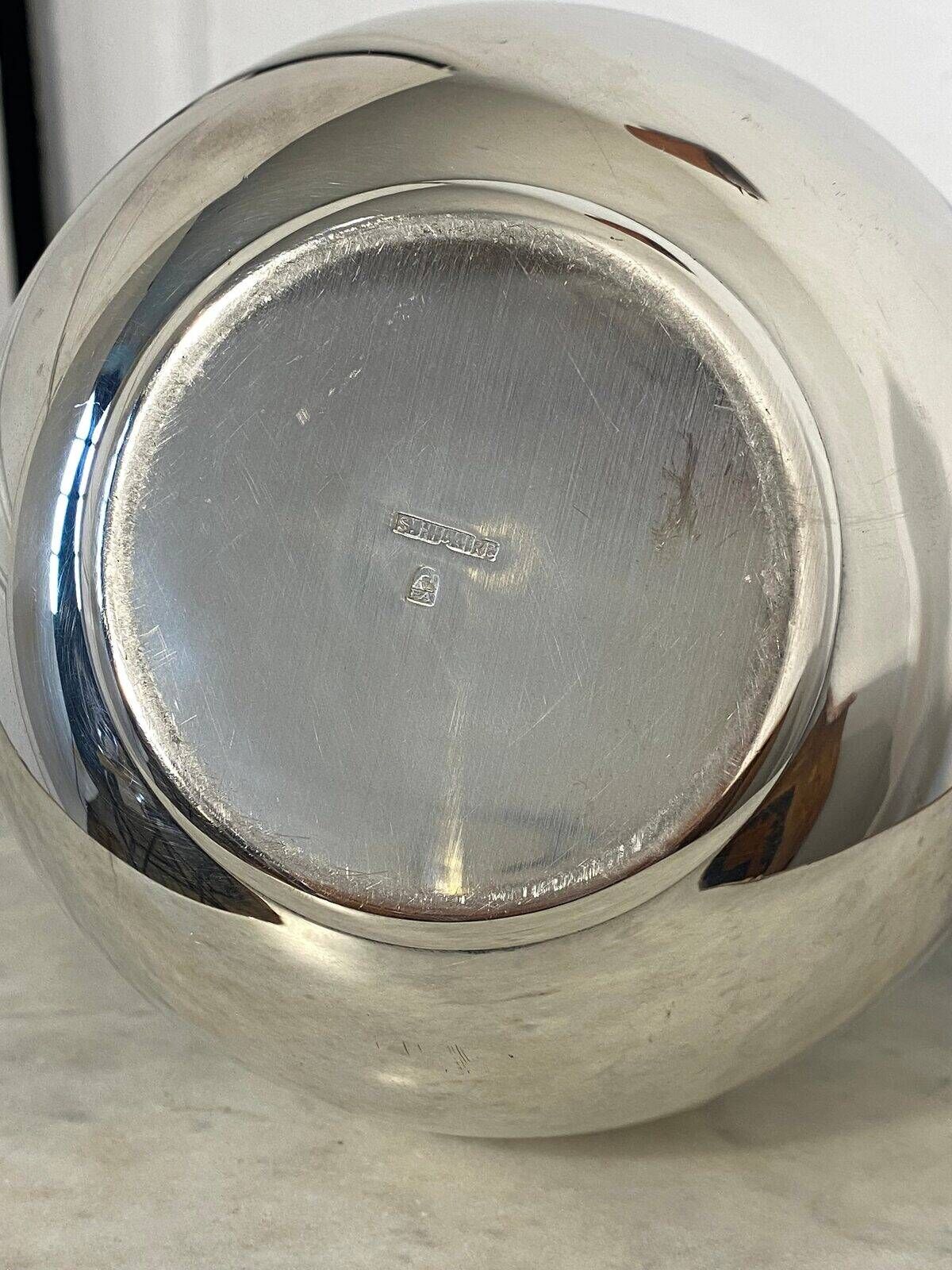 Saint Hilaire teapot in silver-plated metal, with a blackened handle.