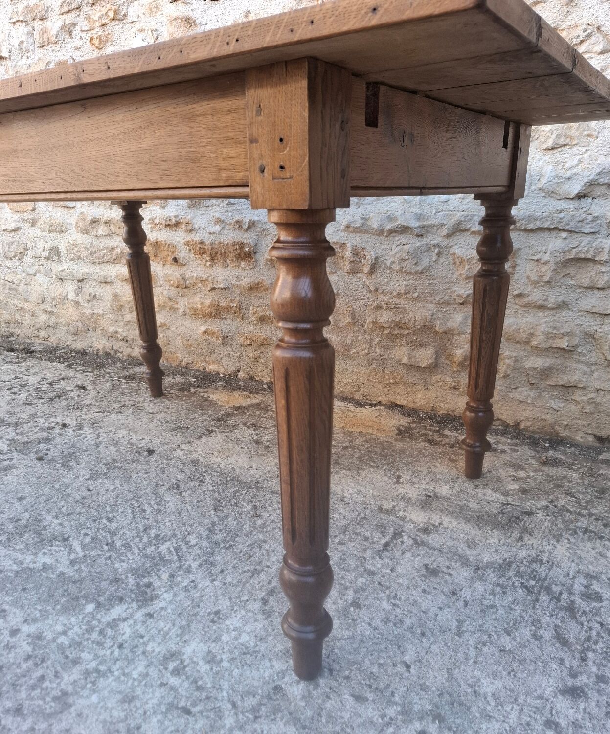 231 cm oak farmhouse table