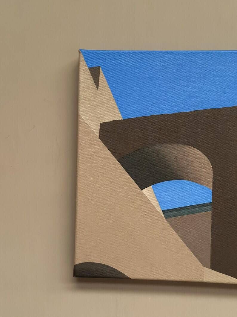 Original Contemporary Swedish Oil on Canvas – “Trajanus Forum III” by Anna Micro Johansson – 2011 – Unframed